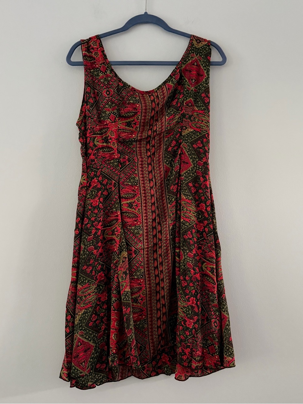 Karma Highway Women’s Red & Black Paisley Scoop-Neck Dress